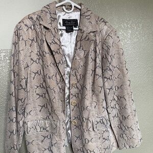 Terry Lewis Classic Luxuries Leather Jacket Snake Print
